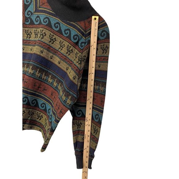 Vintage Christian de Castelnau Liquette Top Avant Garde Soft Cotton Large Aztec - Picture 6 of 10